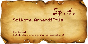 Szikora Annamária névjegykártya